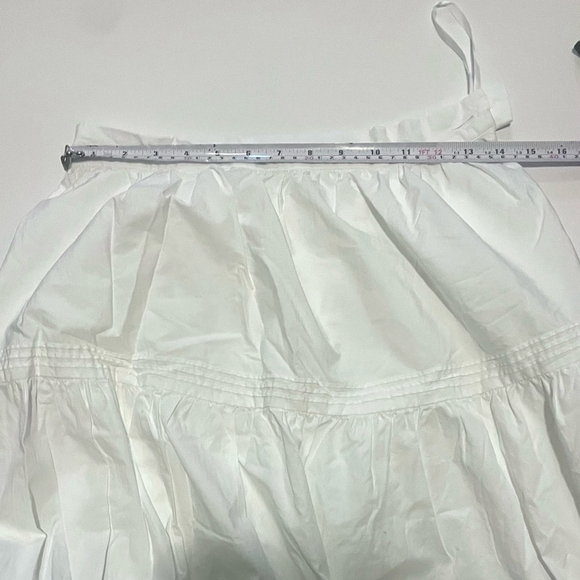 o.p.t Beth Cotton Skirt White Eyelet Lace Trim Midi Skirt Size 6 - Picture 5 of 8